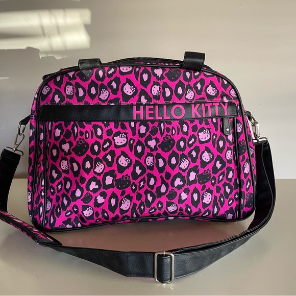 Hello Kitty | Bags | Hello Kitty Rare Pink Cheetah Print Duffel Bag ...